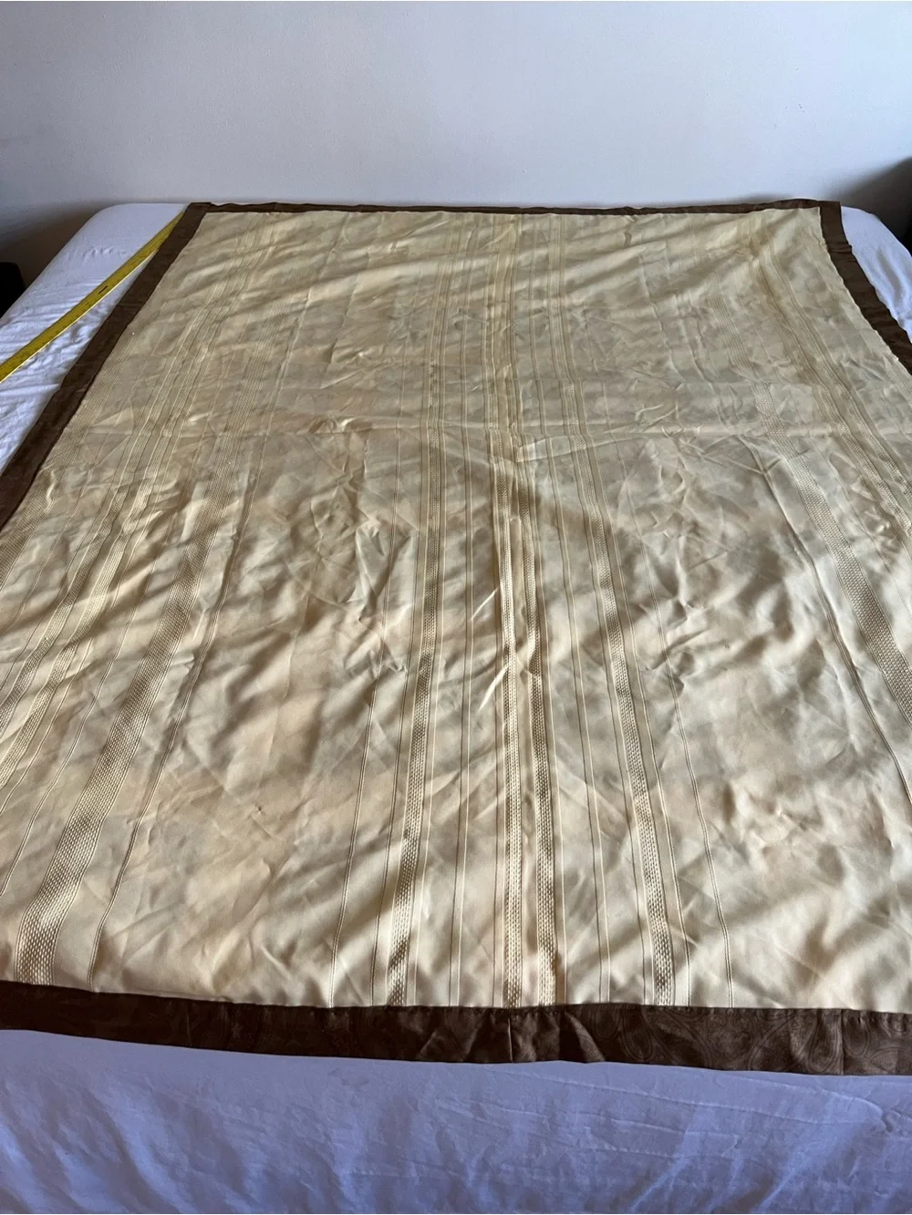 Vintage Vibrant Floral Patchwork Quilt Mid-Century Colors Yellow & Brown 64x80
